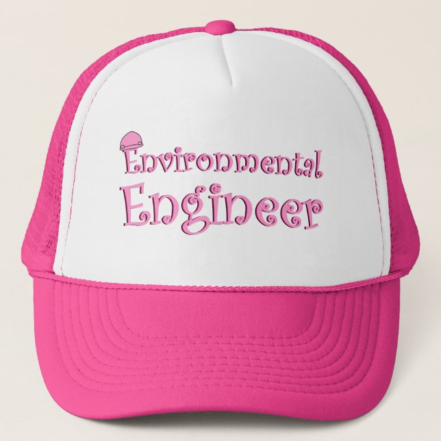 Casquette Ingénieur De l'environnement rose (Devant)