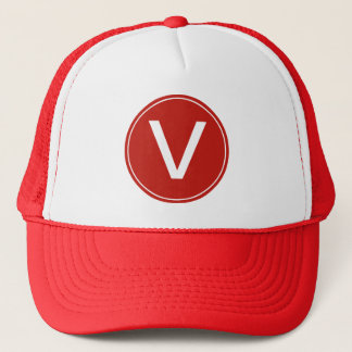casquette initial monogramme rouge et blanc cool.