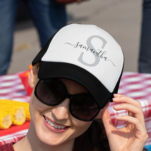 Casquette Initiales de monogramme Calligraphie Minimaliste  (Créateur téléchargé)