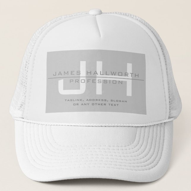 Casquette Initiales monogrammes modernes (ou autre texte) Gr (Devant)