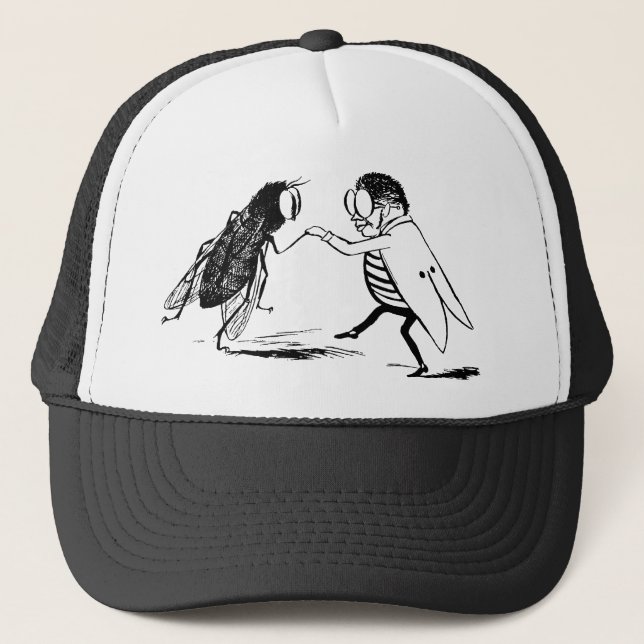 Casquette Insectes vintage dansant; mouche diptère (Devant)