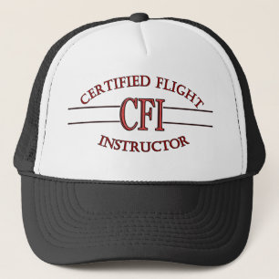 CASQUETTE INSTRUCTEUR DE VOL CERTIFIÉ ROUGE DE LOGO CFI