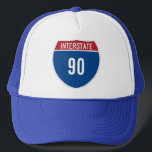 Casquette Interstate 90<br><div class="desc">Un panneau routier Interstate cool conçu pour se vanter de votre âge. Idées cadeaux pour les camionneurs,  les conducteurs et les passionnés de voitures de jeunes à vieux. Casquette pour lui.</div>