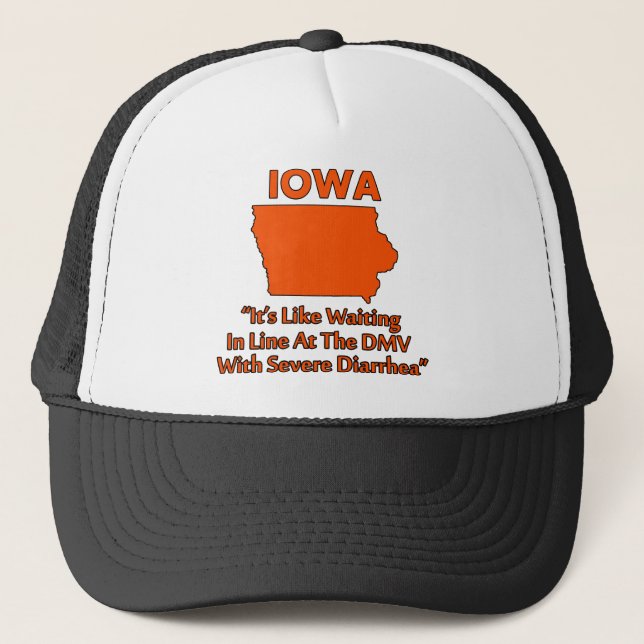 Casquette Iowa - Comme faire la queue au DMV... (Devant)