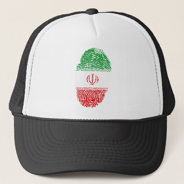 Casquette Iran Drapeau empreintes digitales Identité du pays (Devant)