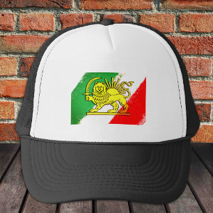 Casquette Iran vintage, drapeau persan avec Lion, Shah d'Ira