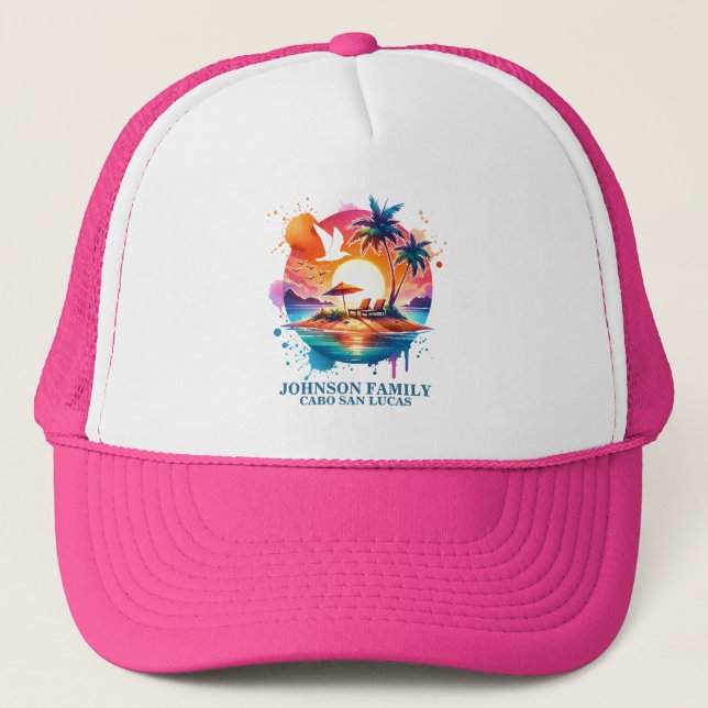 Casquette Island Sunrise Famille Vacances (Devant)