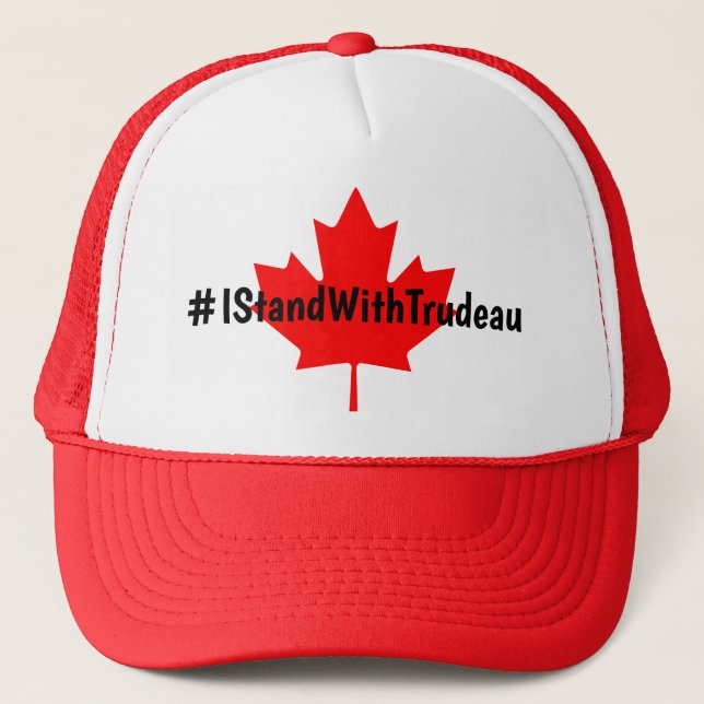 Casquette #IStandWithTrudeau Hashtag Trudeau Libéraux Canada (Devant)