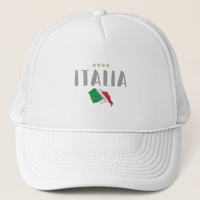 Casquette Italie Football Fan Shirt Drapeau (Devant)