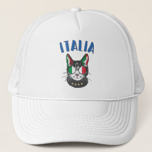 Casquette Italie Soccer Chat Mascotte drapeau italien