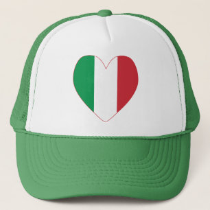 Casquette Italy Flag Heart Red Border
