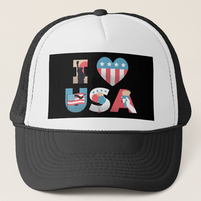 CASQUETTE J'ADORE LE DESIGN DE L'ÉNONCÉ USA (Devant)