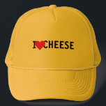 Casquette J'adore le fromage<br><div class="desc">Chapeau de camionneur "I Love Cheese" - pour les amateurs de fromage extrême</div>