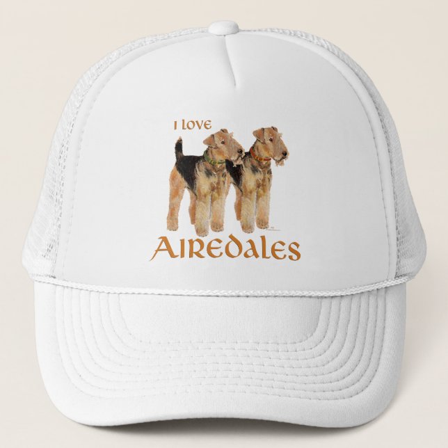 Casquette J'adore les Airedales (Devant)