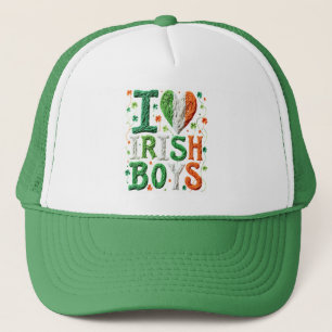 Casquette J'adore les garçons irlandais - Art de la laine de