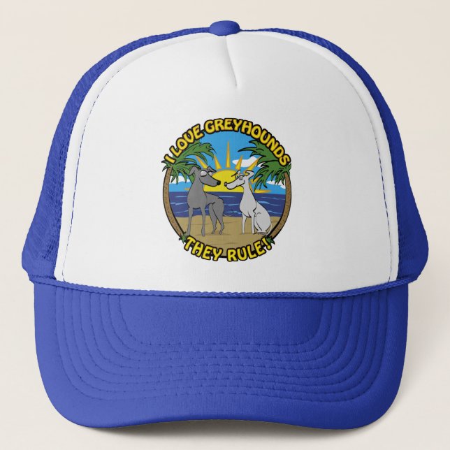CASQUETTE J'ADORE LES LÉVRIERS ILS SONT LES MEILLEURS (Devant)