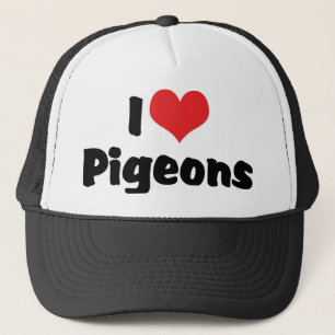 Casquette J'adore les pigeons à coeur - Amoureux des oiseaux