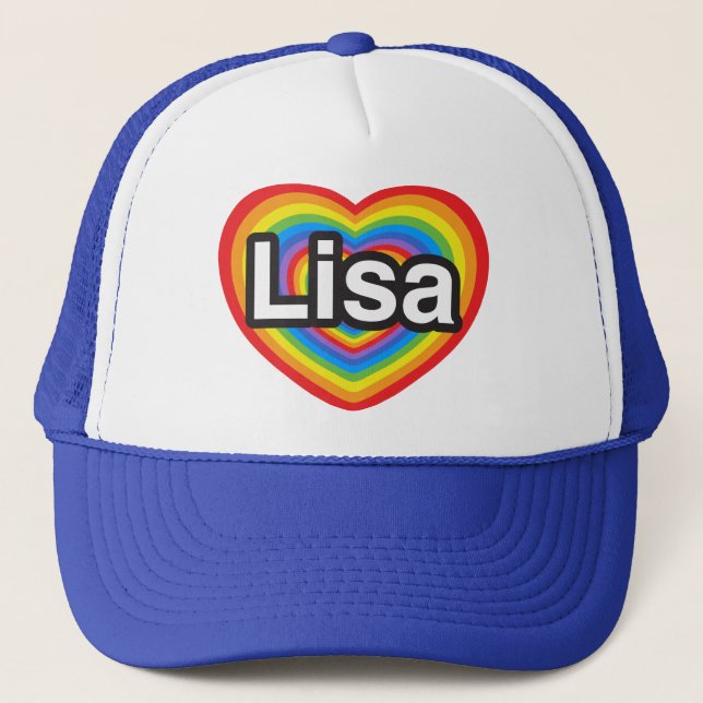 Casquette J'adore Lisa. Je t'aime Lisa. Cœur (Devant)