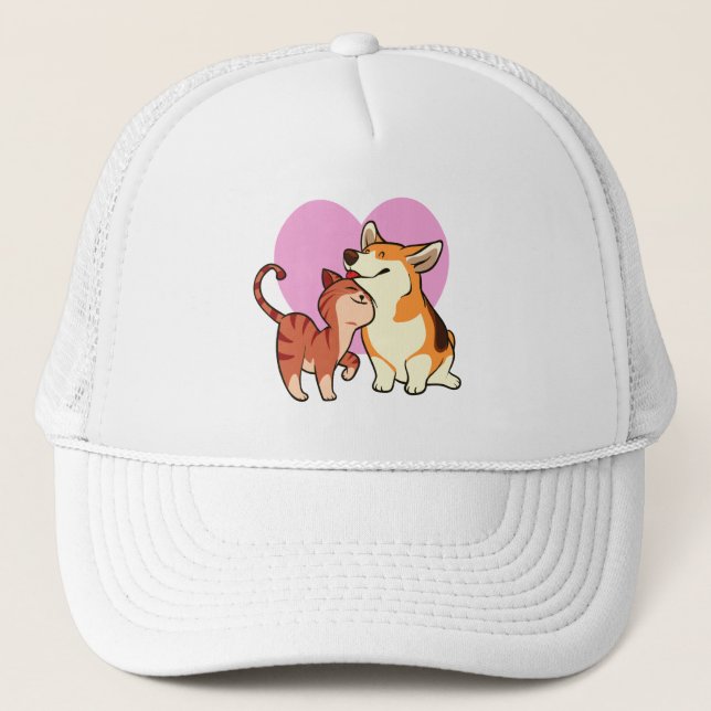 Casquette J'adore mon animal de compagnie | Chat et Amoureux (Devant)