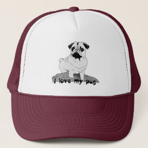 Casquette J'adore mon carlin ! chapeau de camionneur