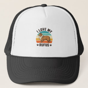 Casquette J'adore mon design de chien vintage Rufus_1