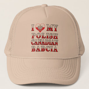 Casquette J'adore mon drapeau canadien polonais Babcia