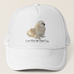 Casquette J'adore mon petit chien blanc - Épagneul Pékinois