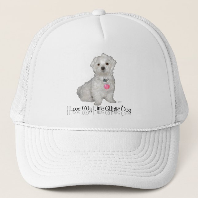Casquette J'adore mon petit chien blanc - Maltese ! (Devant)