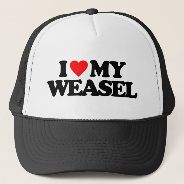 CASQUETTE J'ADORE MON WEASEL (Devant)