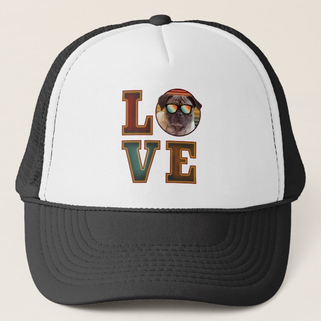 Casquette j'adore pug  (Devant)