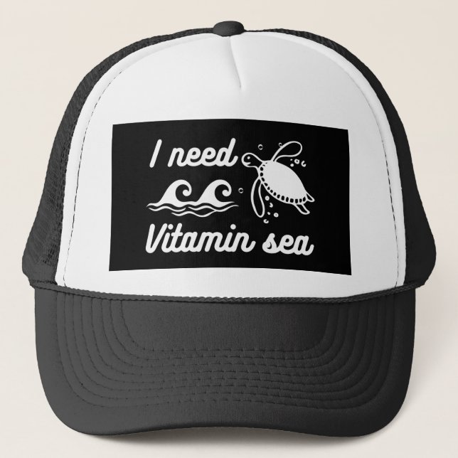 Casquette J'ai besoin de la tortue marine vitamine (Devant)