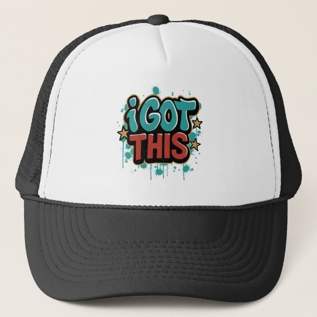 Casquette J'AI ÇA Typographie Motivationnelle de Style Graff (Devant)