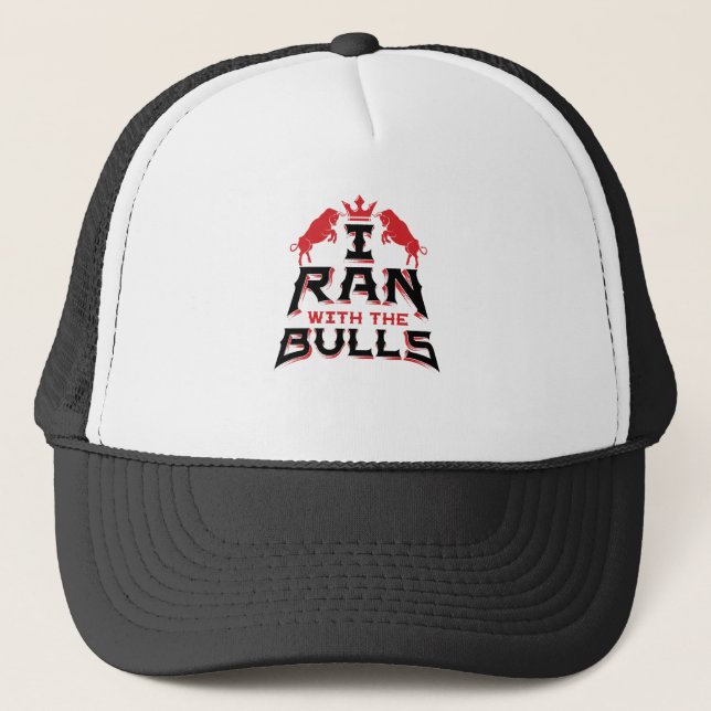 Casquette J'ai couru avec les Bulls Pamplona Courir des Bull (Devant)