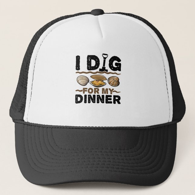 Casquette J'ai creusé pour mon dîner à serrer la palourde cr (Devant)