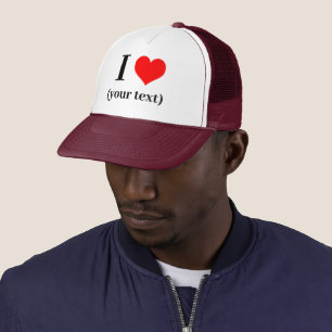 Casquette J'AI LE COEUR ! Chapeau de camion - blanc et marro