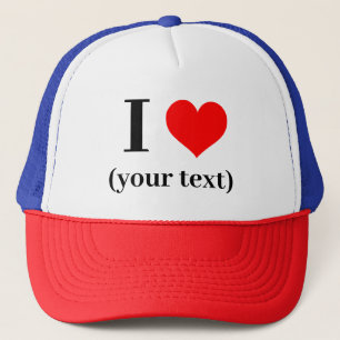 Casquette J'AI LE COEUR ! Chapeau de camion - Rouge Blanc Bl