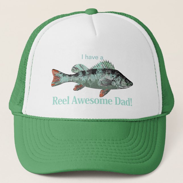 Casquette J'ai Reel Awesome Papa Perch de pêche (Devant)