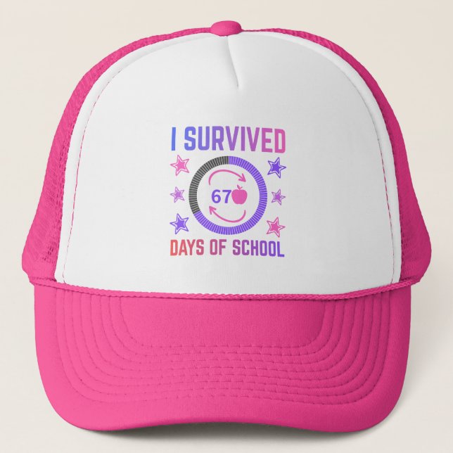 Casquette J'ai survécu 67 jours d'enseignants d'école élèves (Devant)