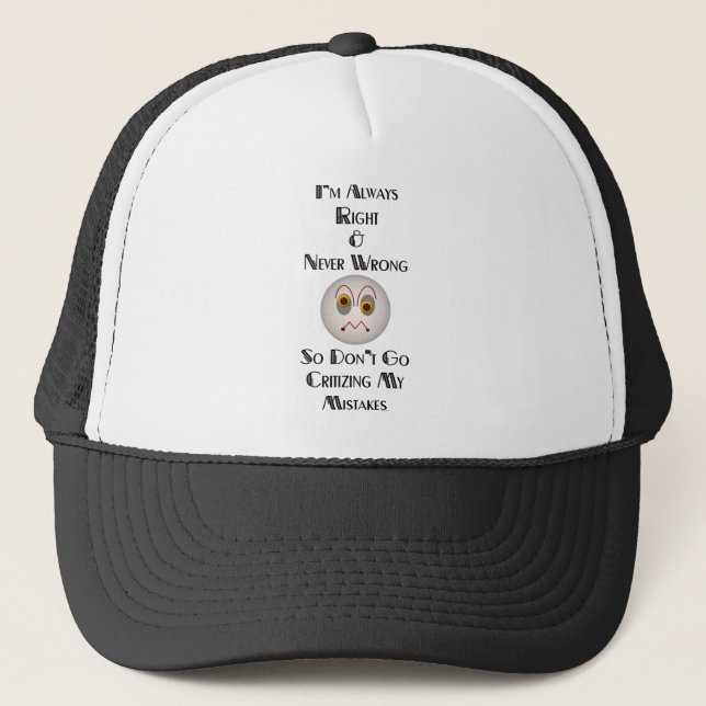 Casquette J'ai toujours raison (Devant)