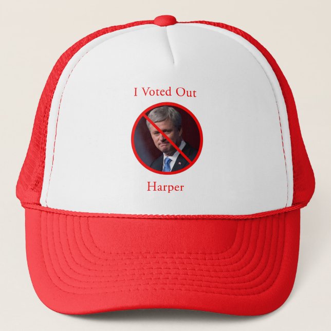 Casquette J'ai voté contre Harper (Devant)