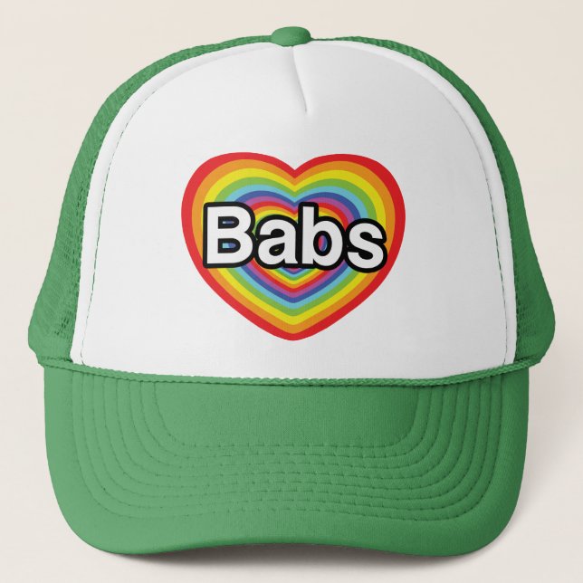 Casquette J'aime Babs, coeur d'arc-en-ciel (Devant)