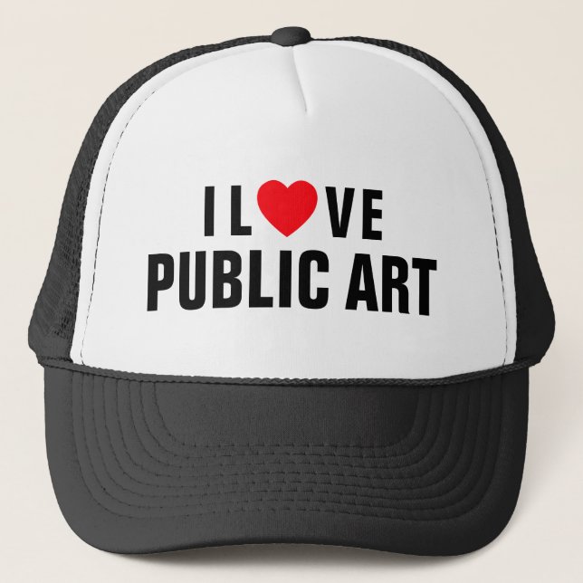 Casquette J'aime chapeau de camion de l'art public™ (Devant)