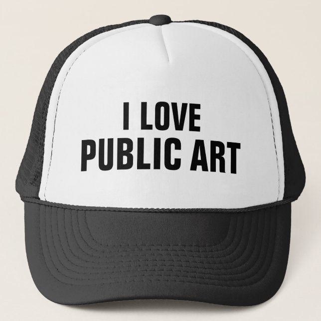 Casquette J'aime chapeau de camion de l'art public™ (Devant)
