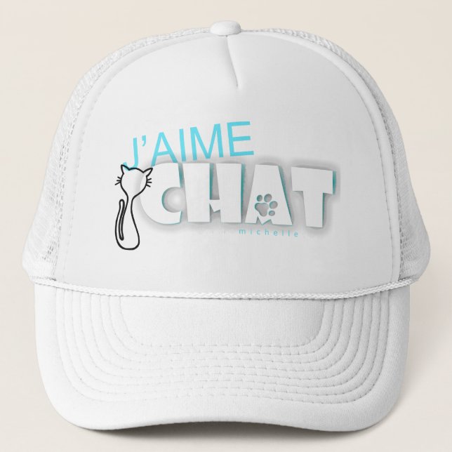 Casquette J'aime Chat avec Chat Trucker Hat (Devant)