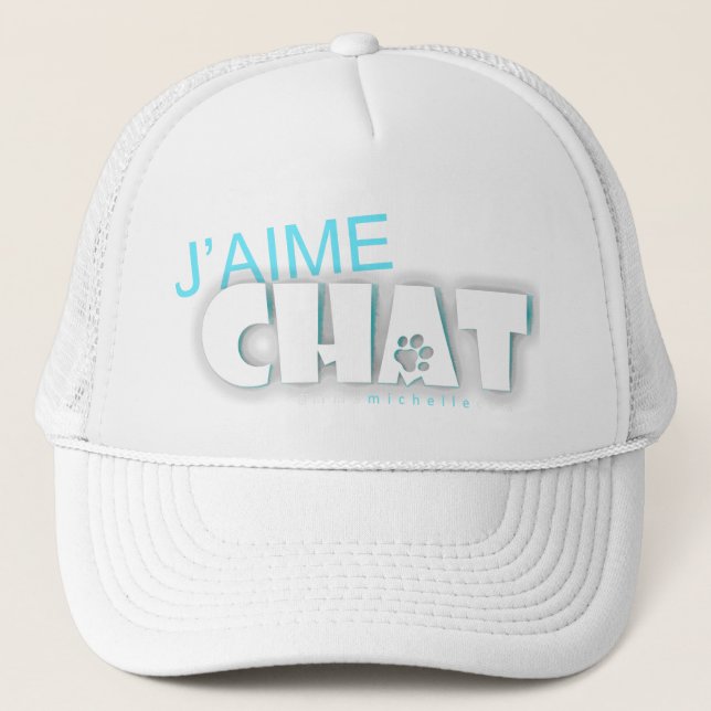 Casquette J'aime chat Trucker Hat (Devant)