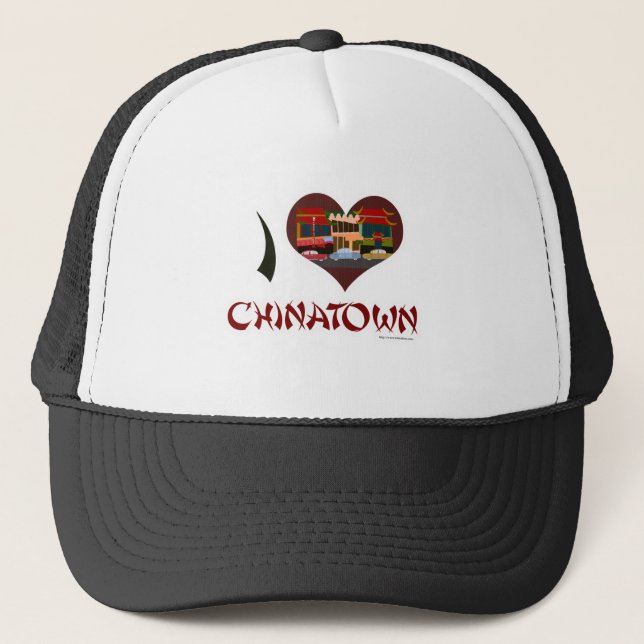 Casquette J'aime Chinatown San Francisco Illustration Heart (Devant)