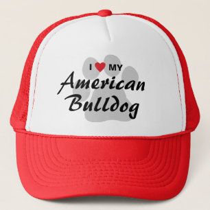 Casquette J'aime (coeur) mon bouledogue américain