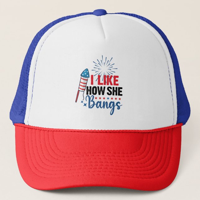 Casquette J'aime comment elle baise Patriotique Juillet 4 Co (Devant)