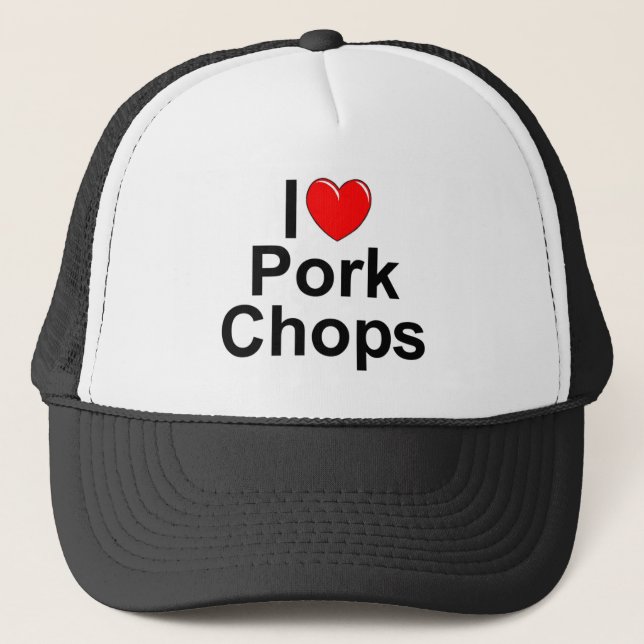 Casquette J'aime des côtelettes de porc (de coeur) (Devant)