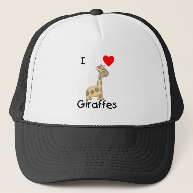 Casquette J'aime des girafes (2) (Devant)